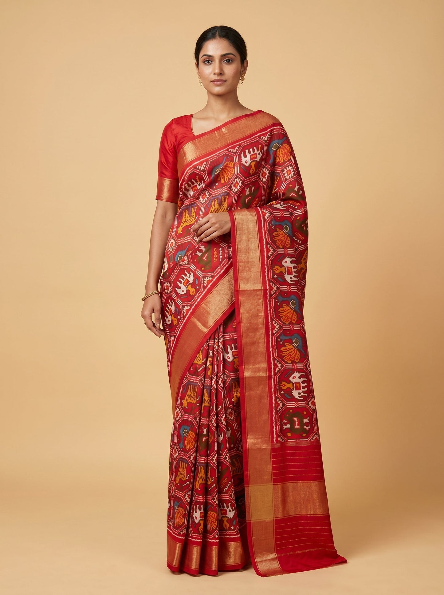 Red Ombre Glow Handloom Saree