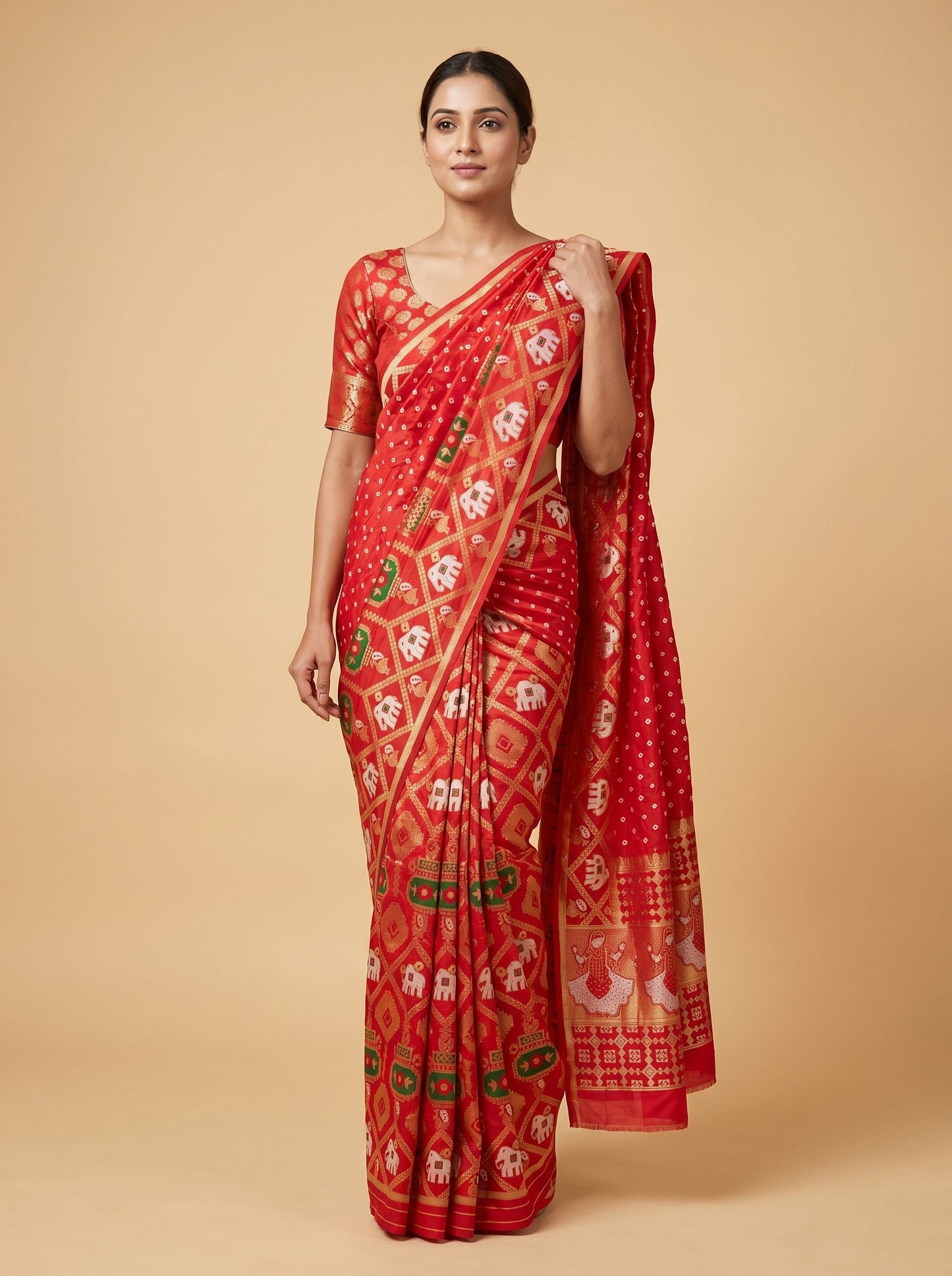 Red Patola Woven Saree