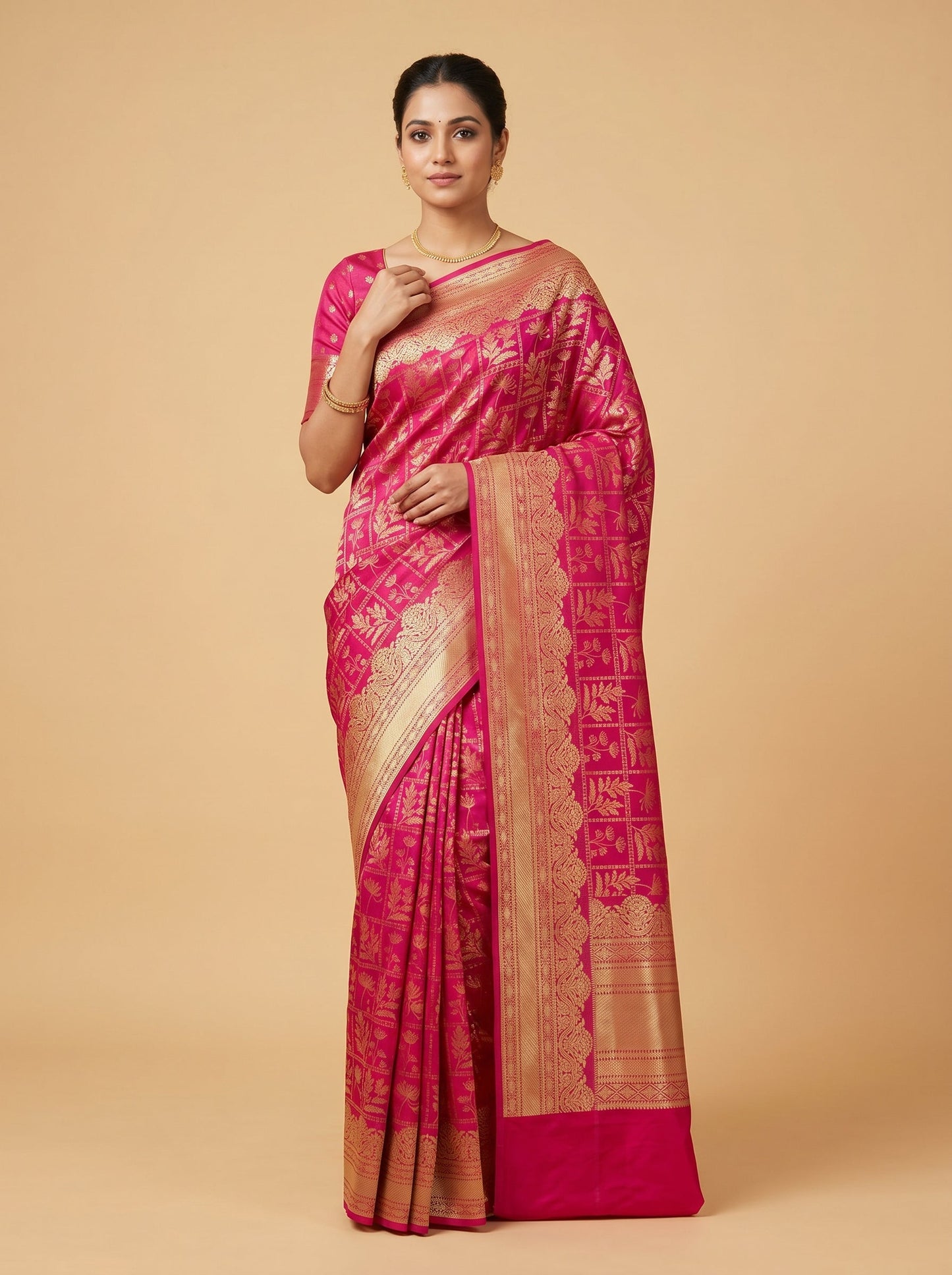 Red Rani Elegance Handloom Saree