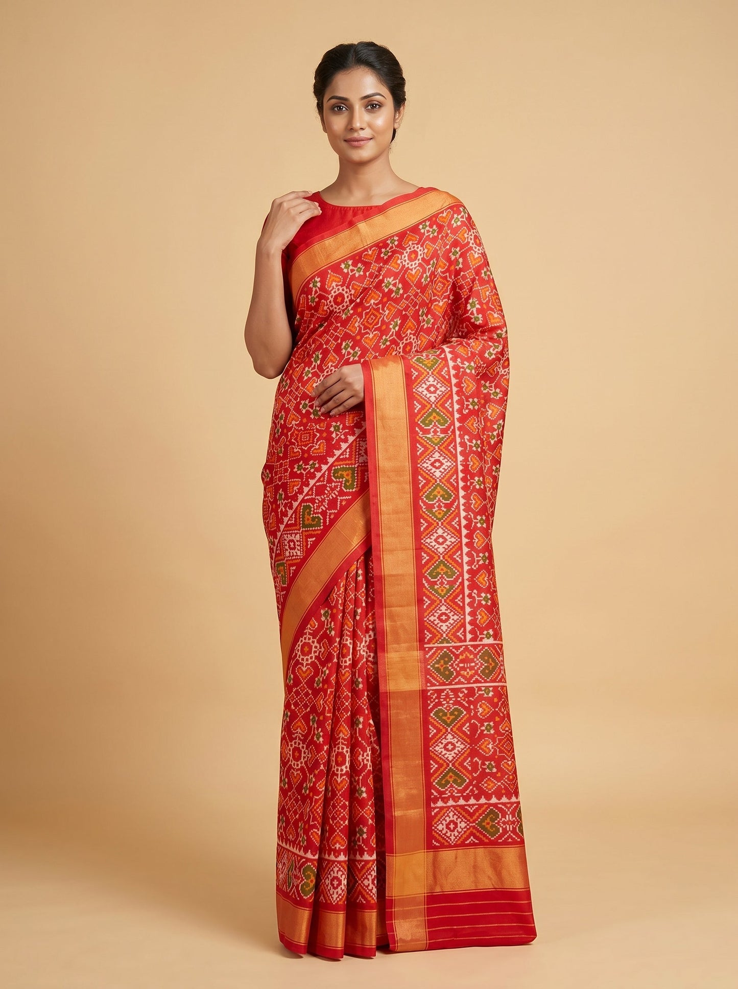 Red Rich Tone Handloom Saree