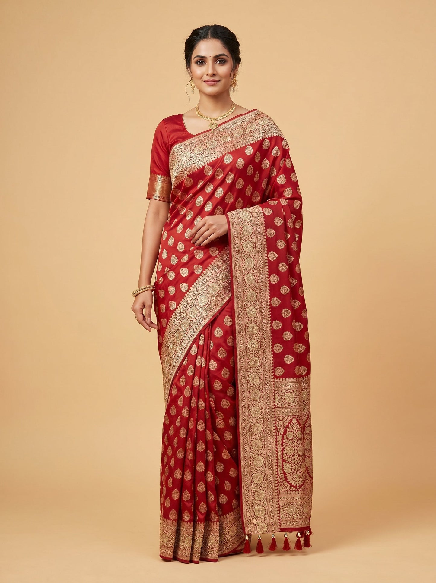 Red Ruby Essence Embroidered Saree