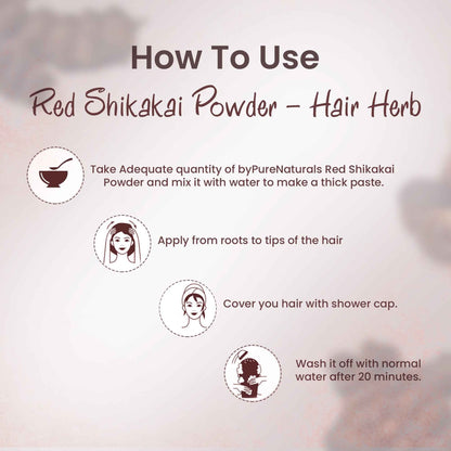 byPureNaturals Organic Red Shikakai Powder