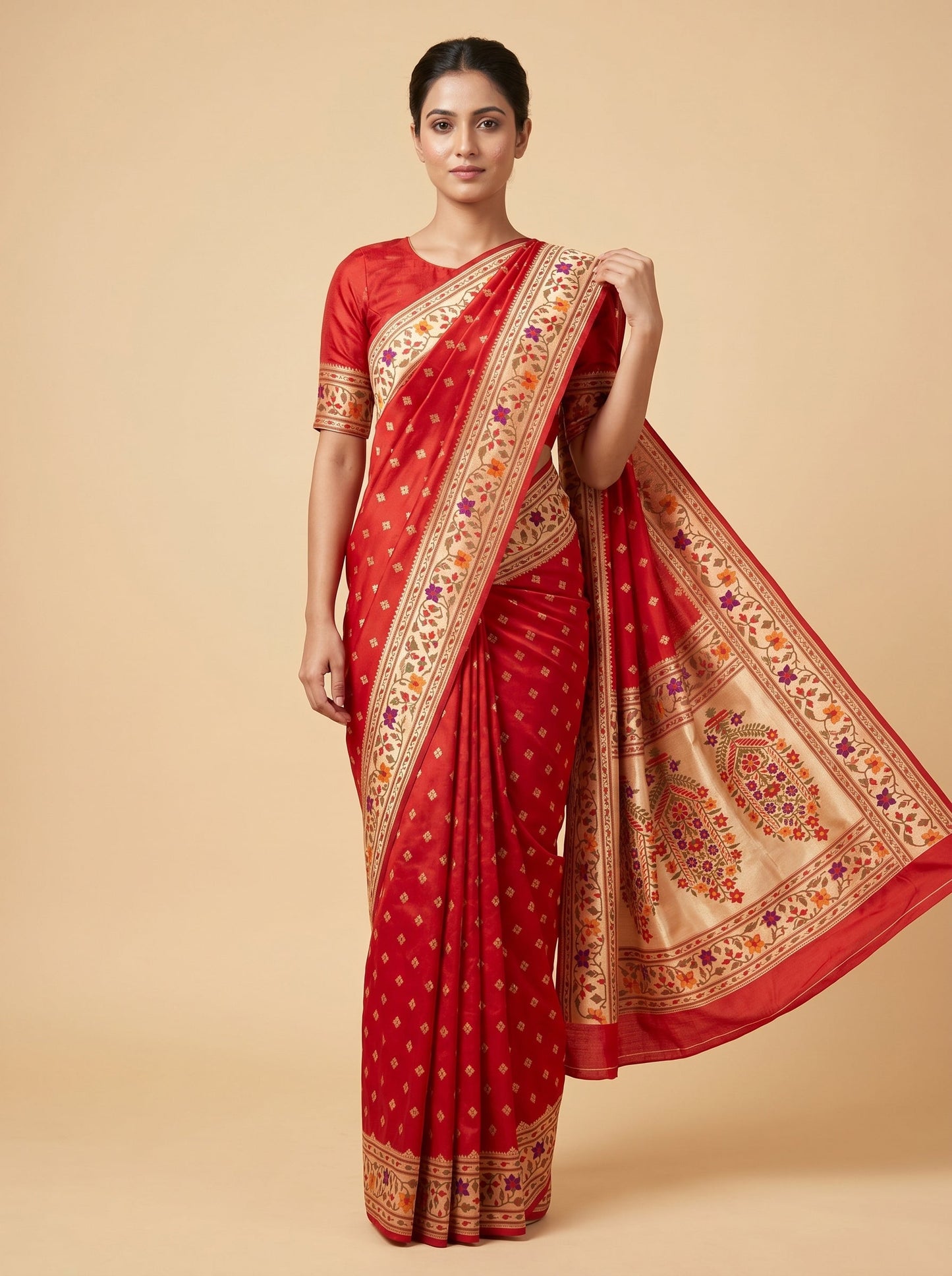 Red Signature Drape Handloom Saree