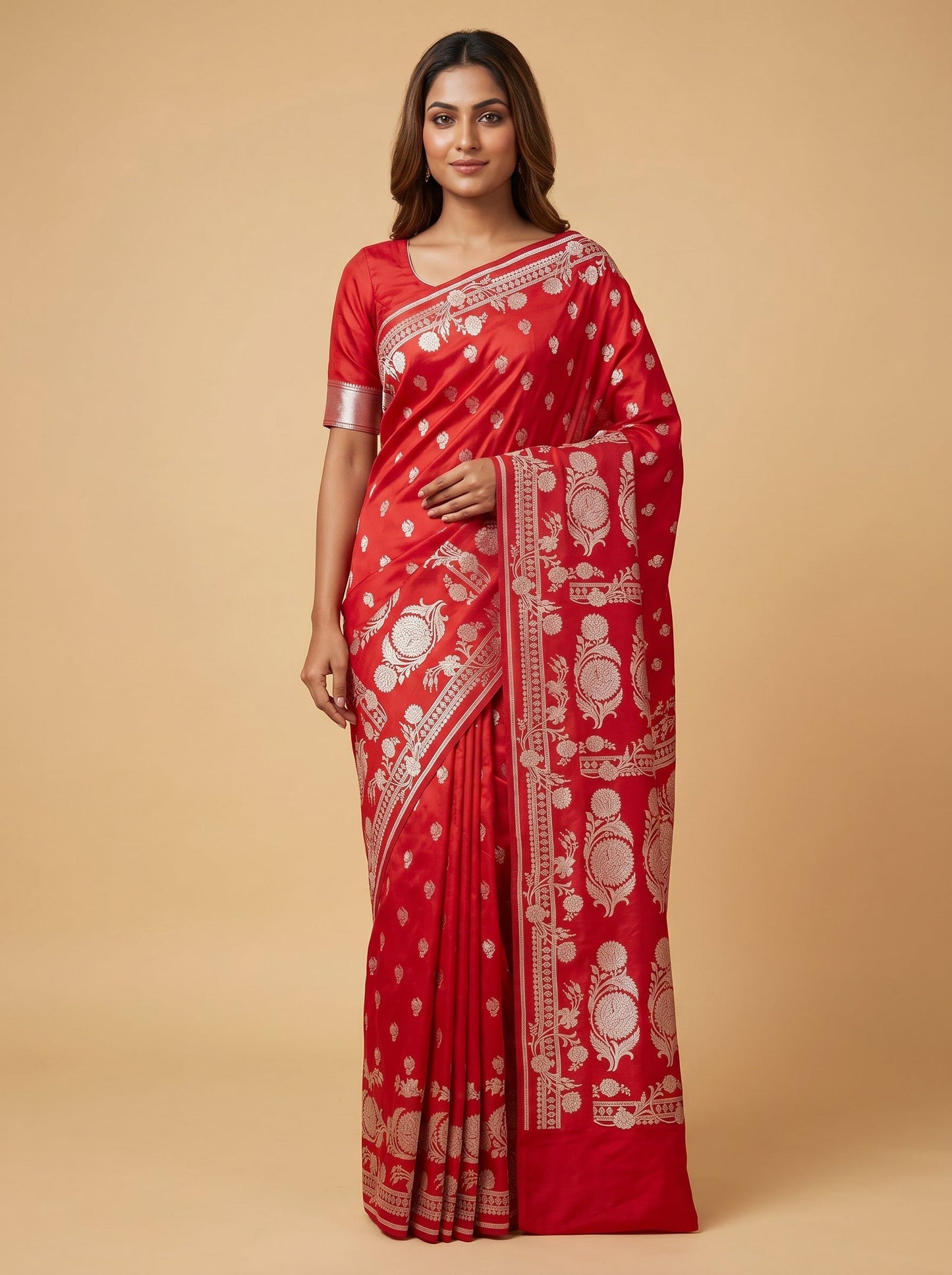 Red Signature Statement Handloom Saree
