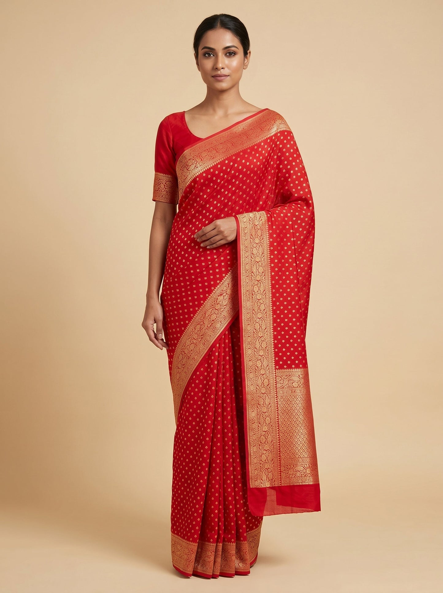 Red Signature Style Handloom Saree