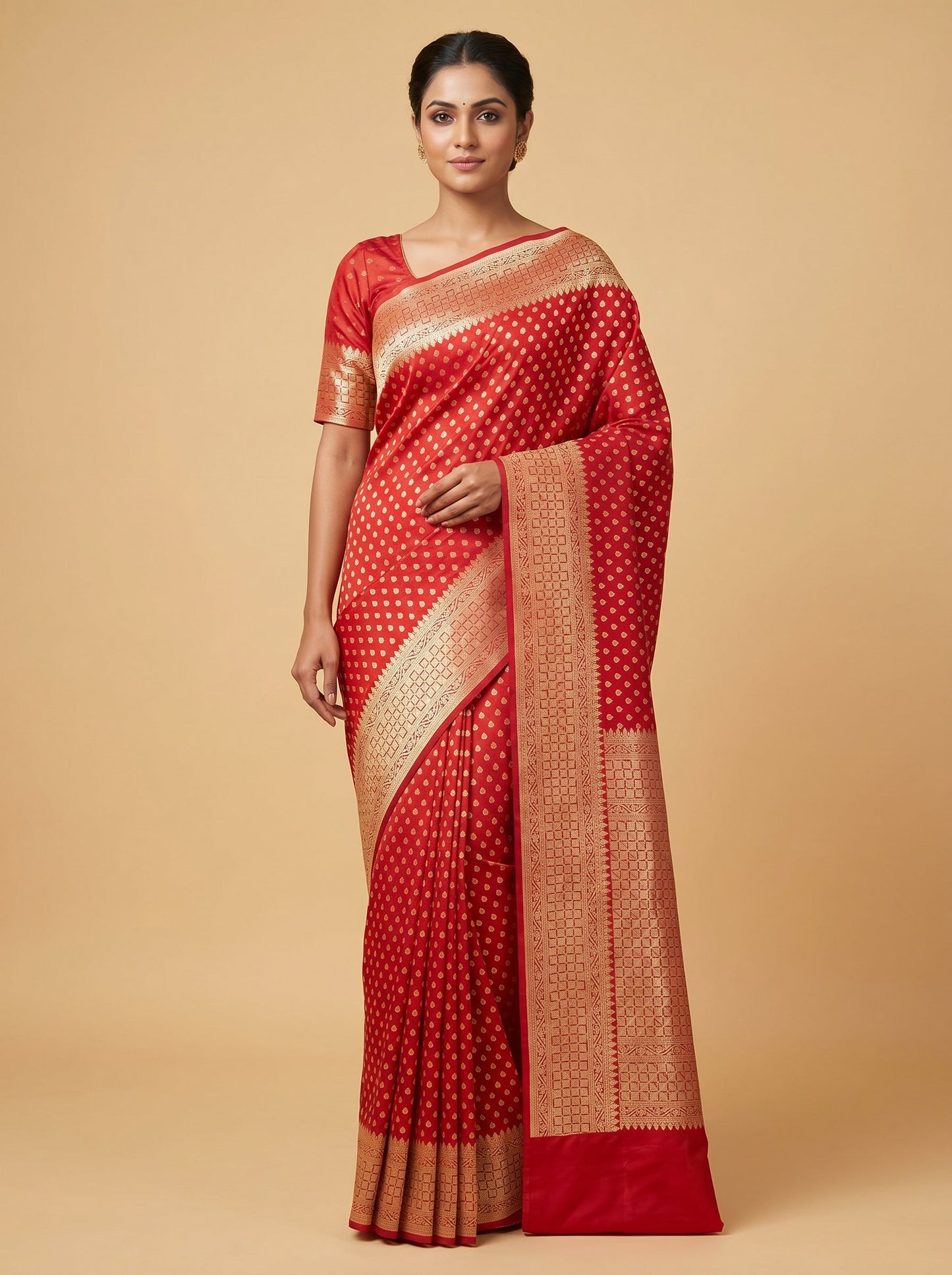 Red Statement Weave Handloom Saree