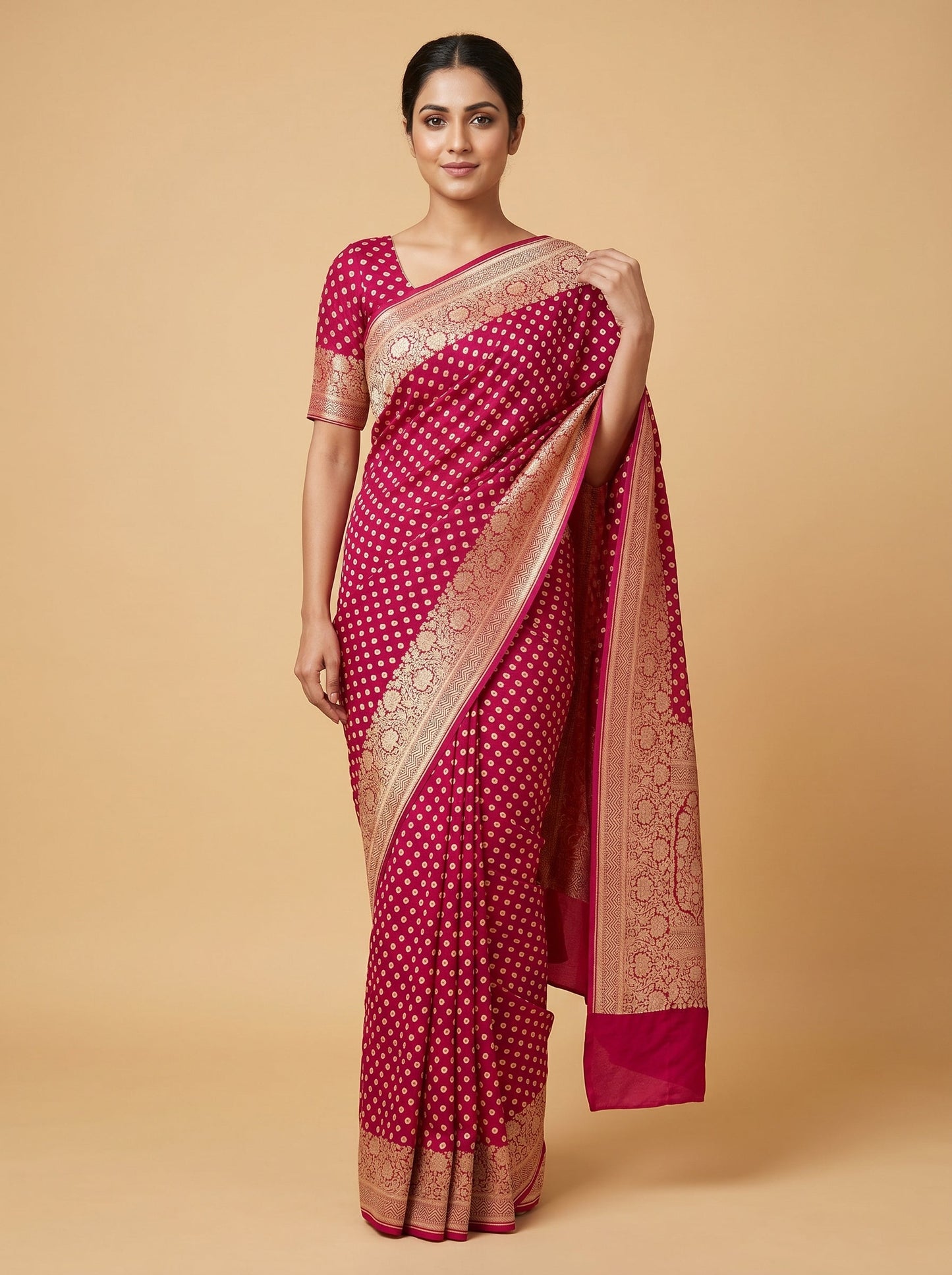 Red Striking Aura Handloom Saree