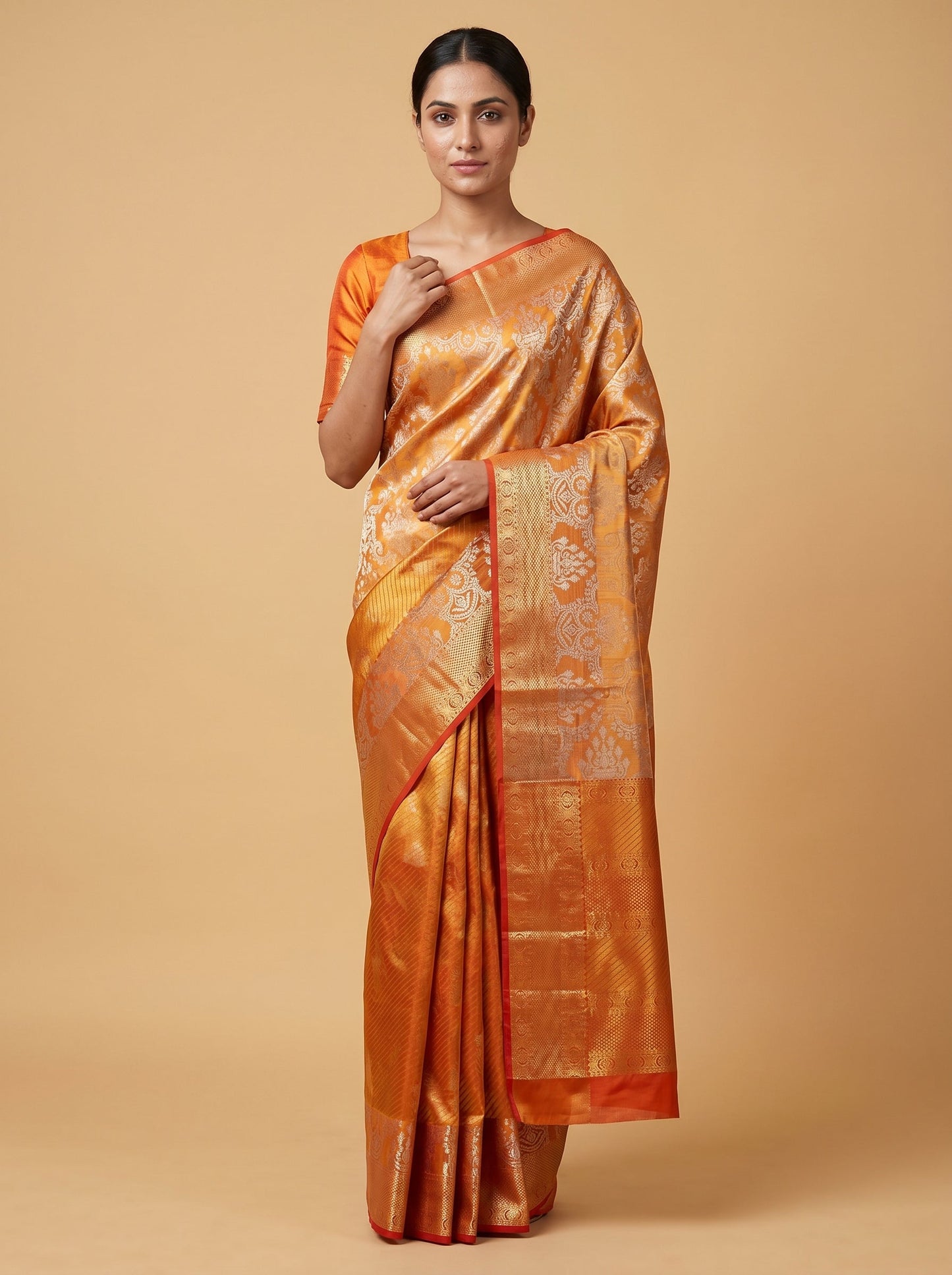 Red Striking Weave Handloom Saree