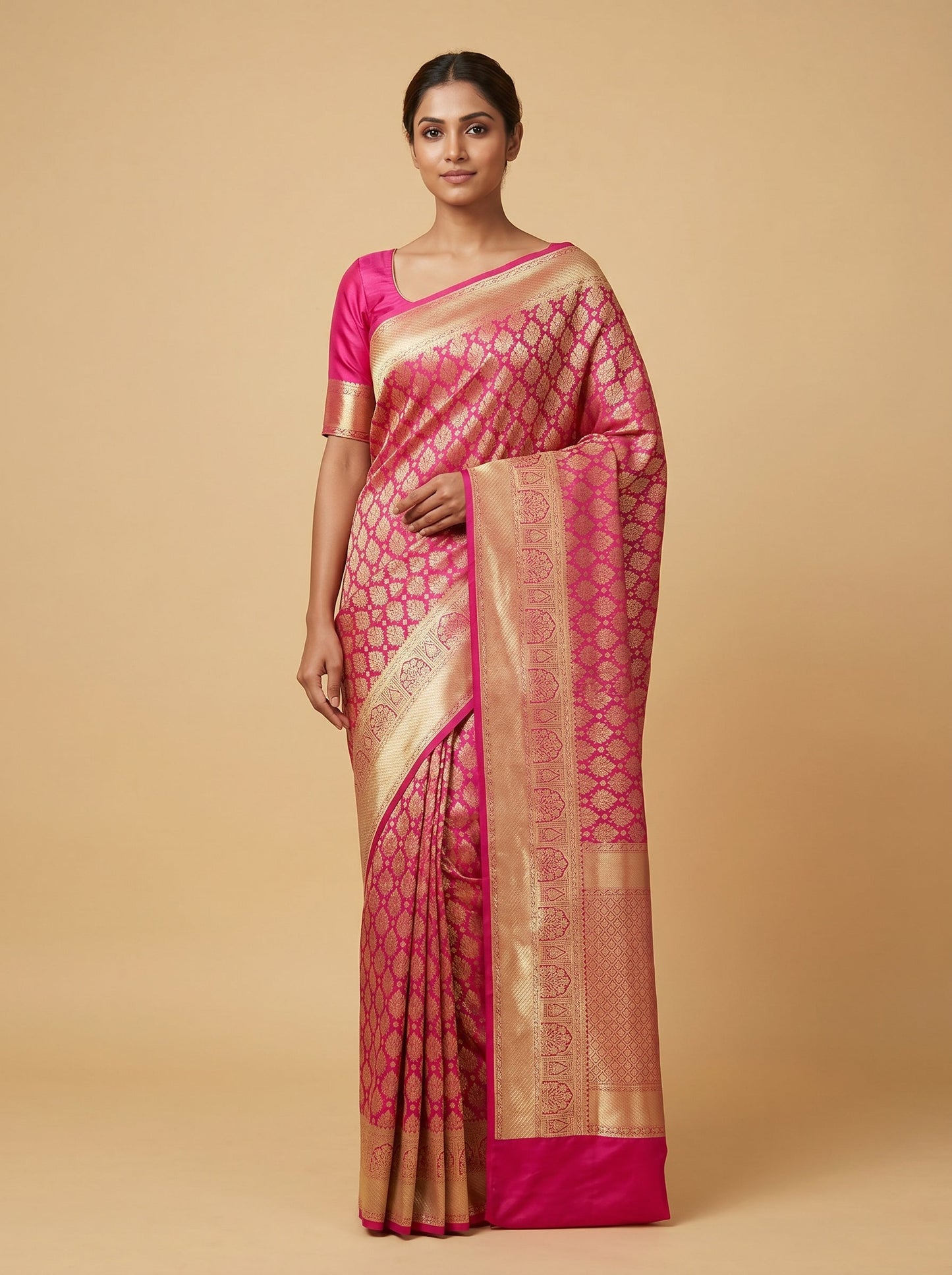 Red Strong Craft Embroidered Saree