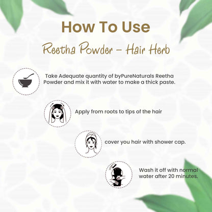 byPureNaturals Organic Reetha Powder