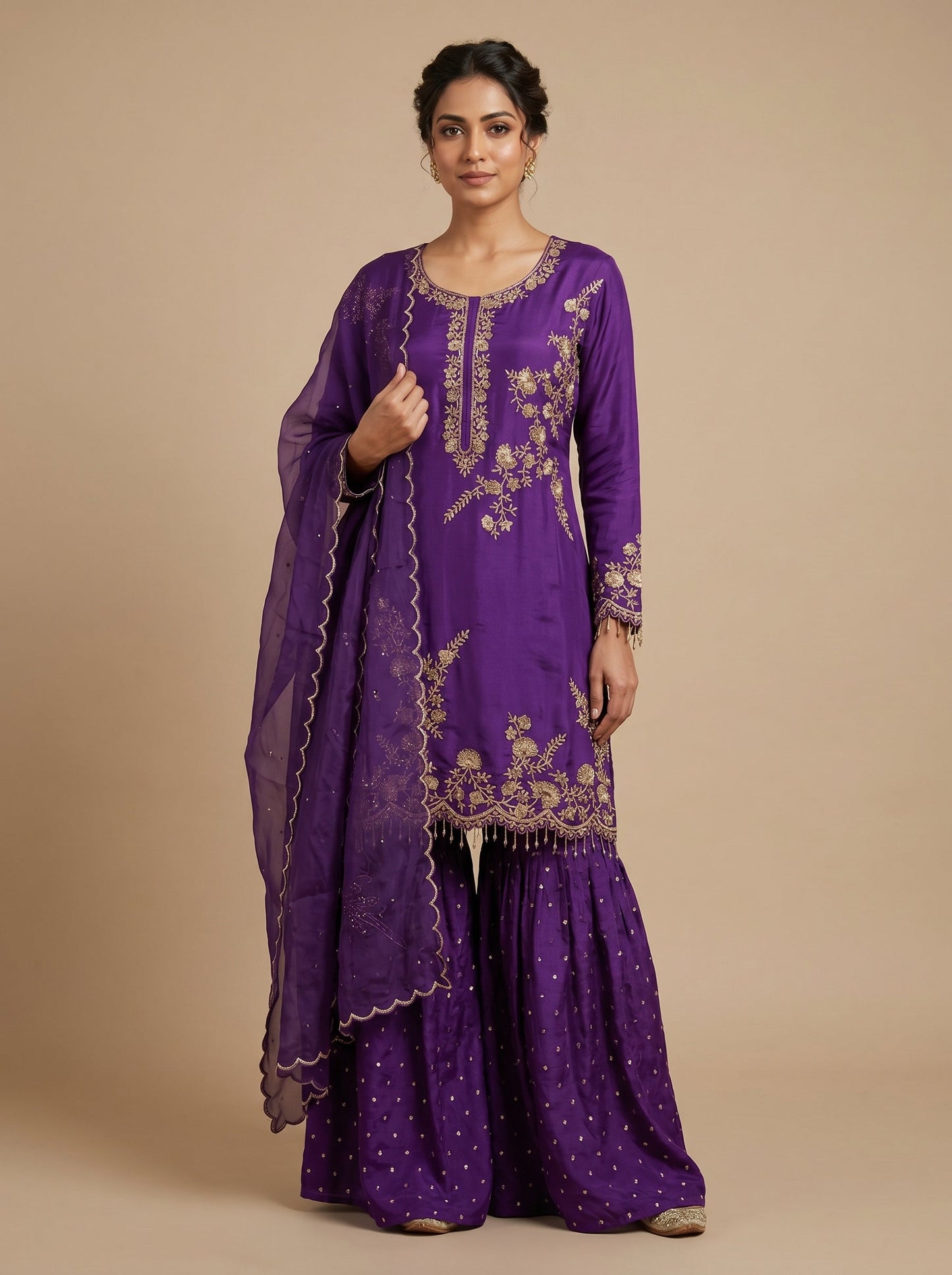 Regalia Purple Sharara Set