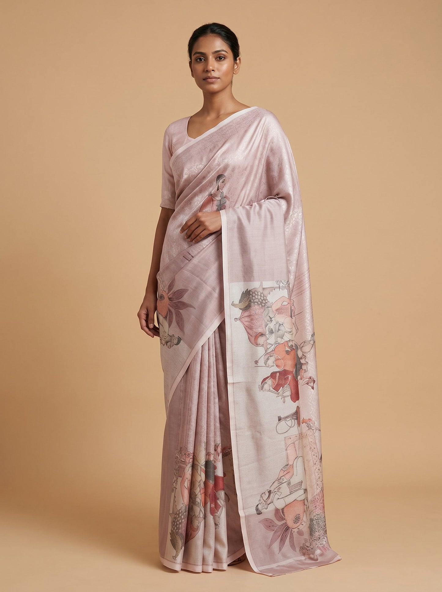 Rose Gold Radiant Loom Handloom Saree