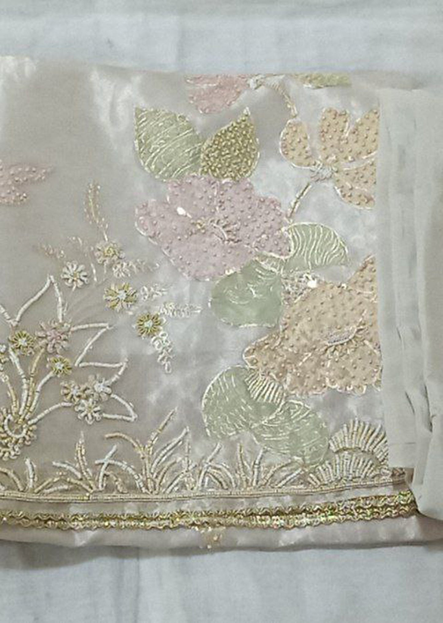 Rose Gold Tissue Brocade Dress Material