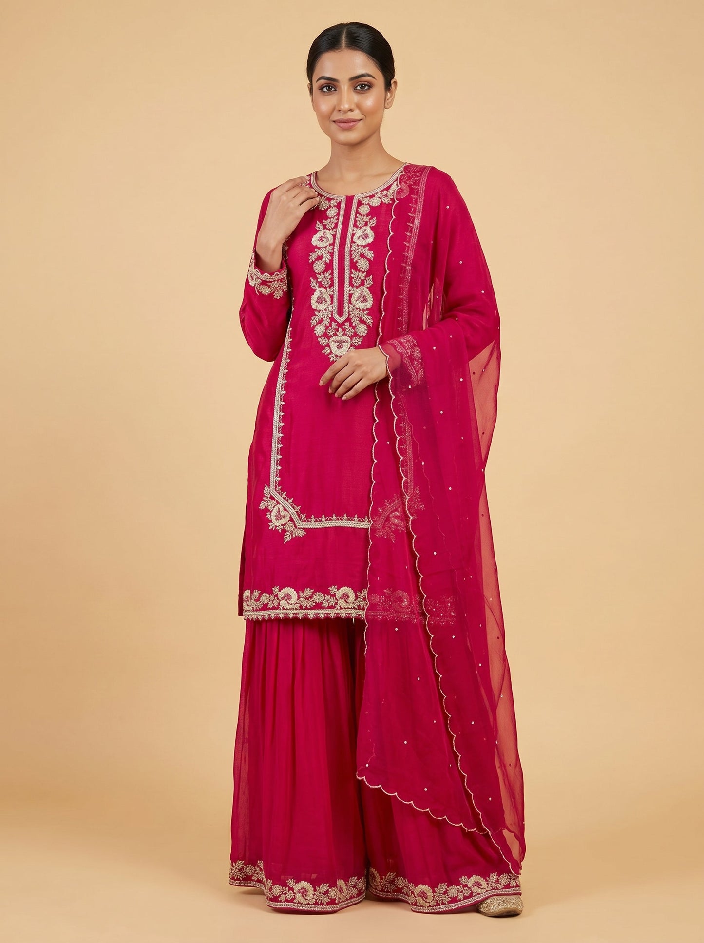 Rose Petal Pink Sharara Set