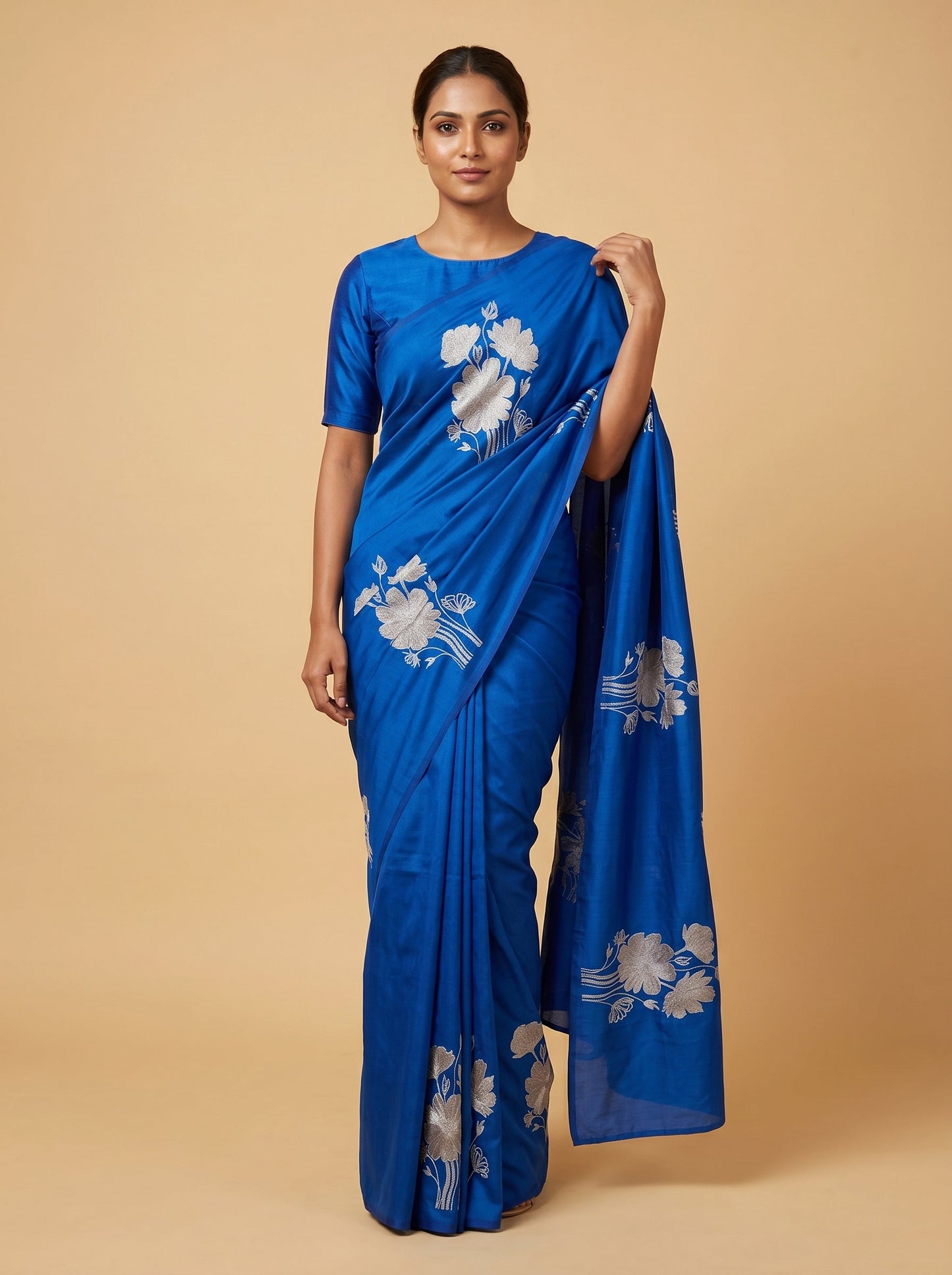 Royal Blue Glow Handloom Saree