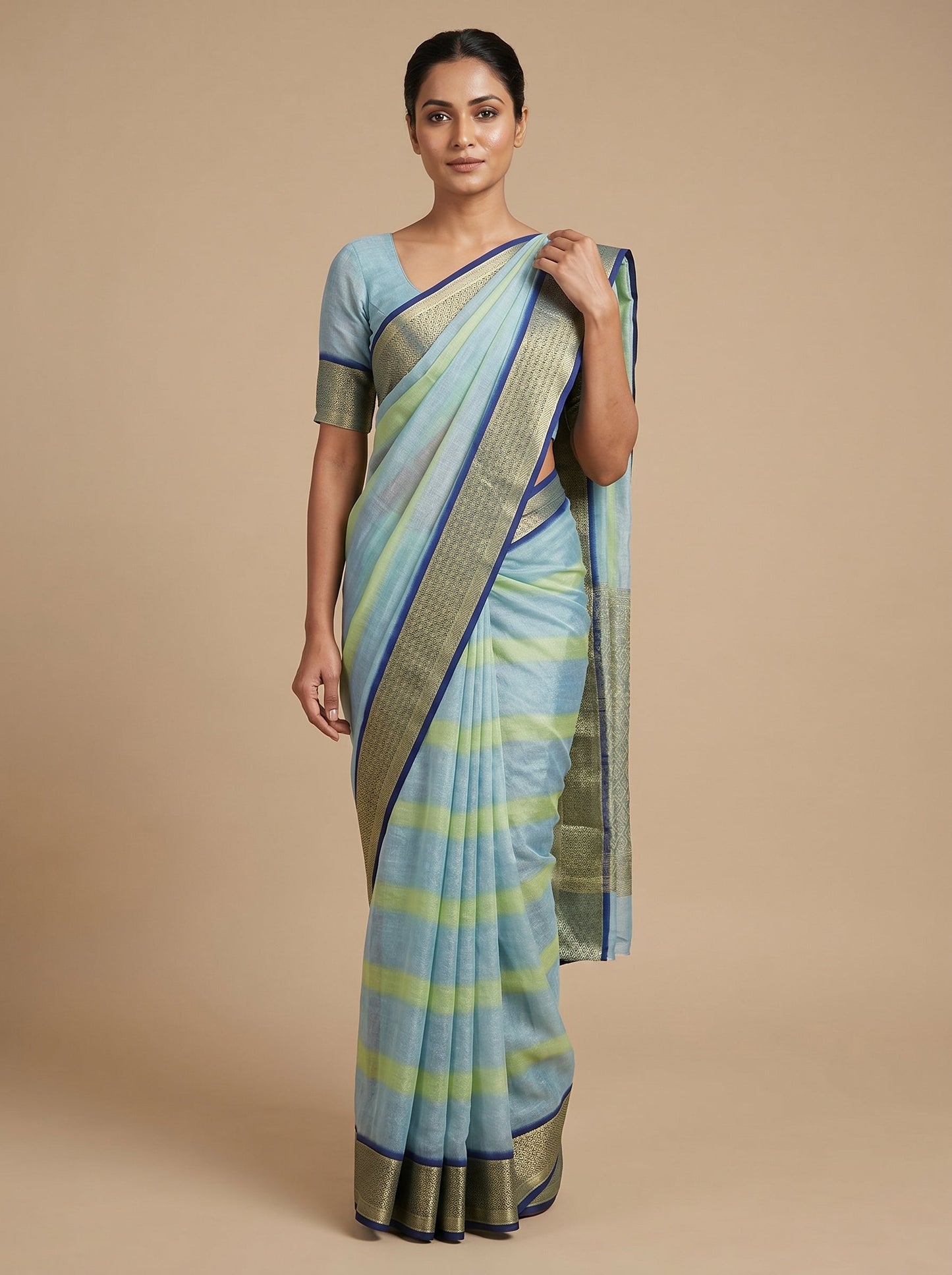 Royal Blue Regal Weave Handloom Saree