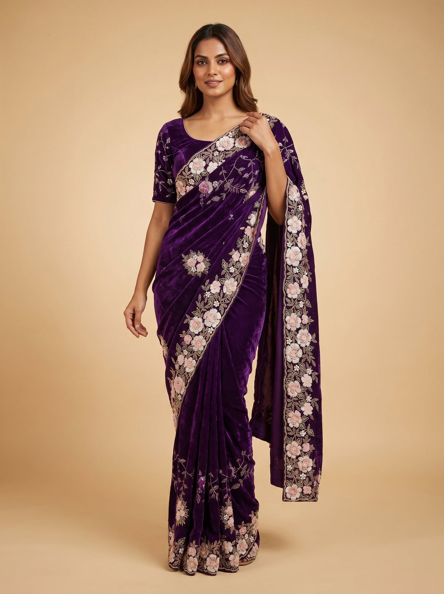Royal Plum Saree