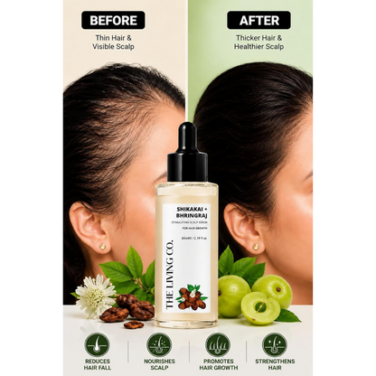 THE LIVING CO. Shikakai + Bhringraj Stimulating Scalp Serum