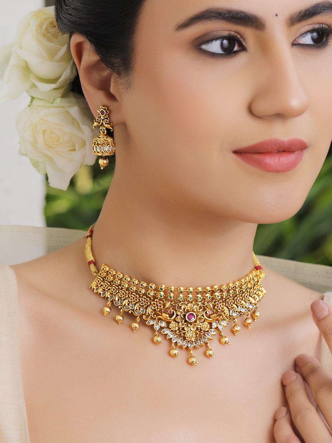 Radiant Diva Pink & Green Necklace Set