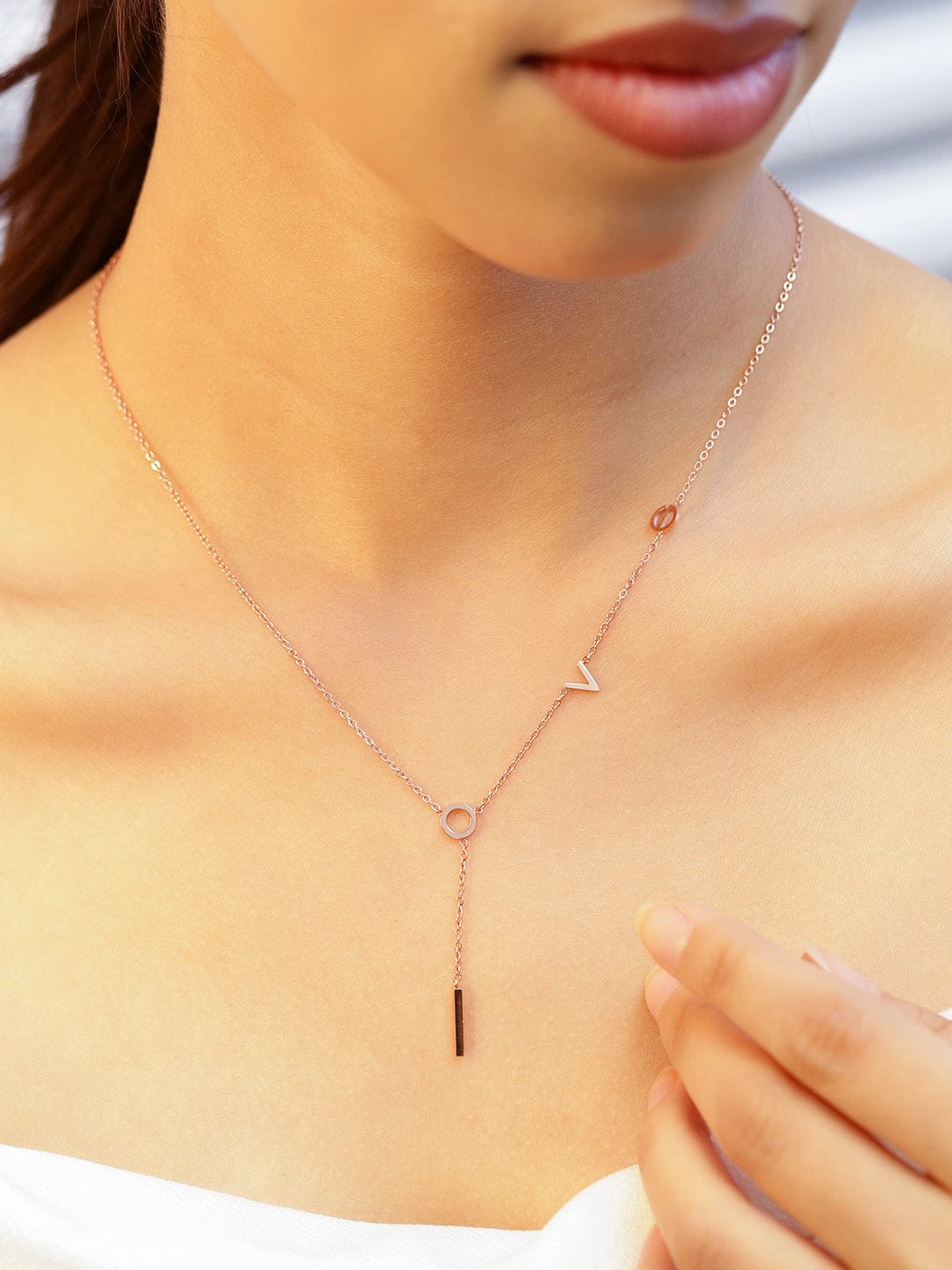 Love Pendant Necklace In Rose Gold