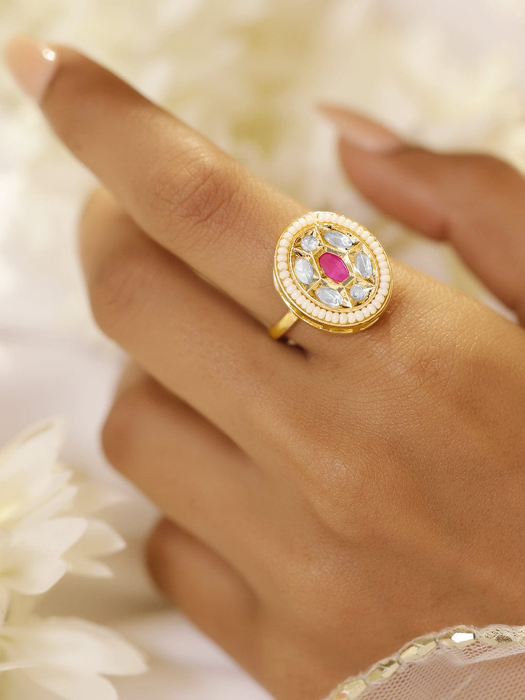 Kundan Adorn Statement Ring