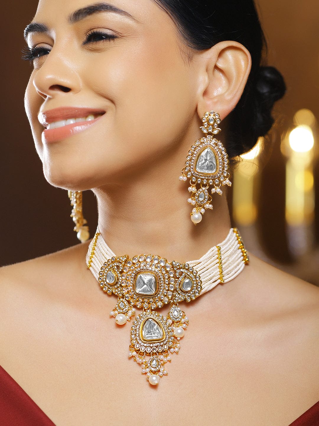 Golden Glow Edit Kundan Necklace Set