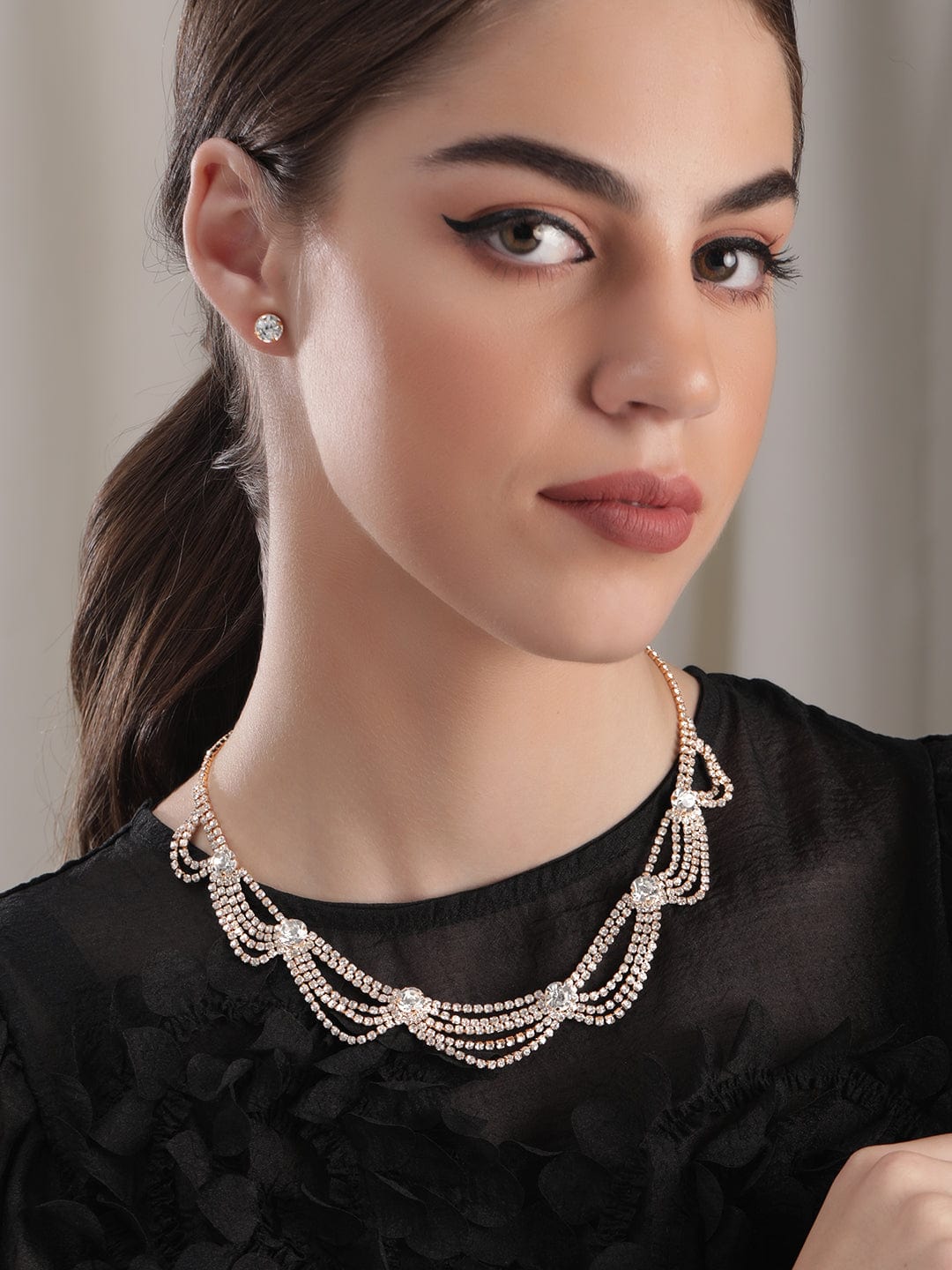 American Diamond Zirconia Necklace Set