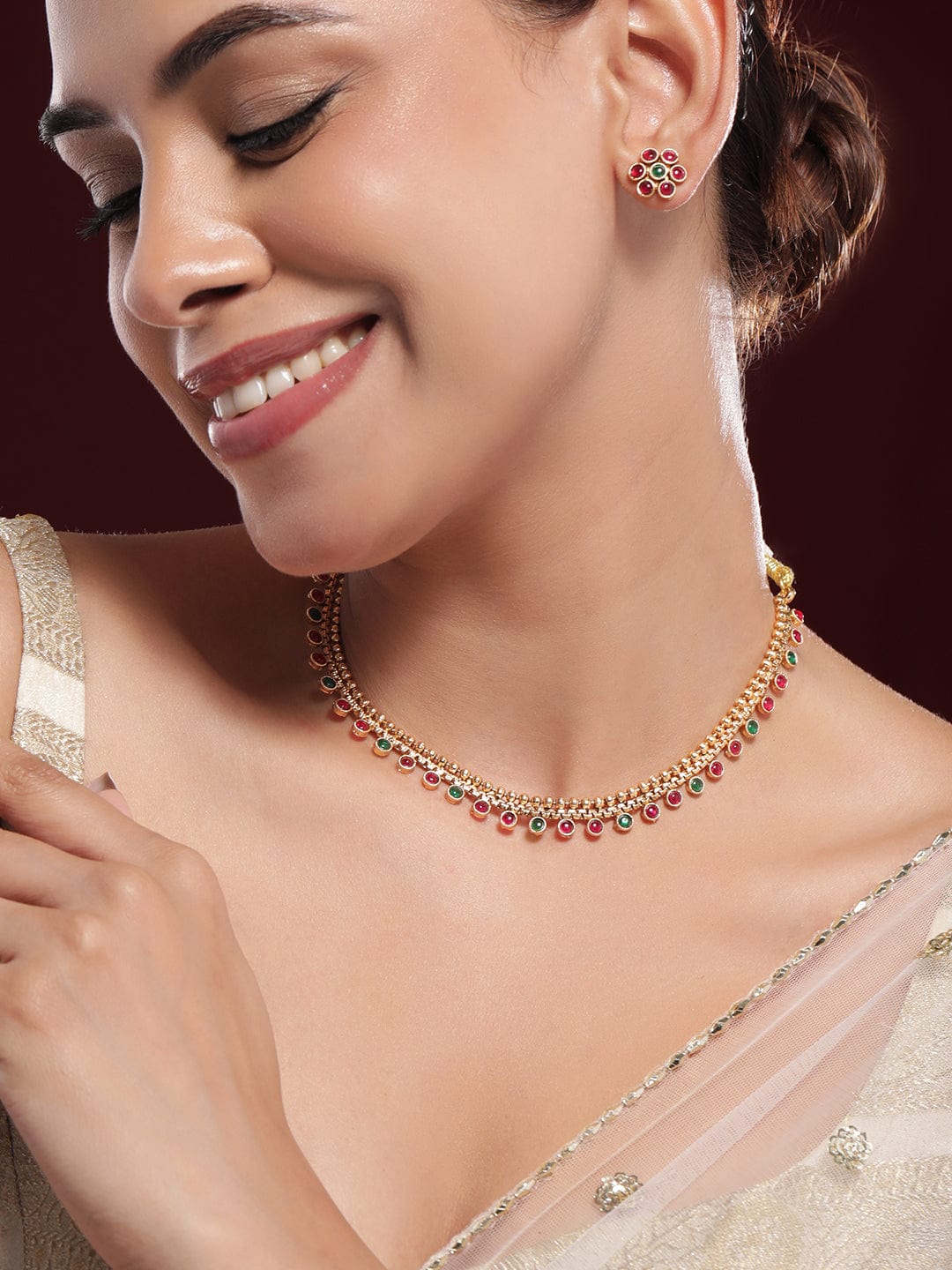 Pink & Green Necklace Set