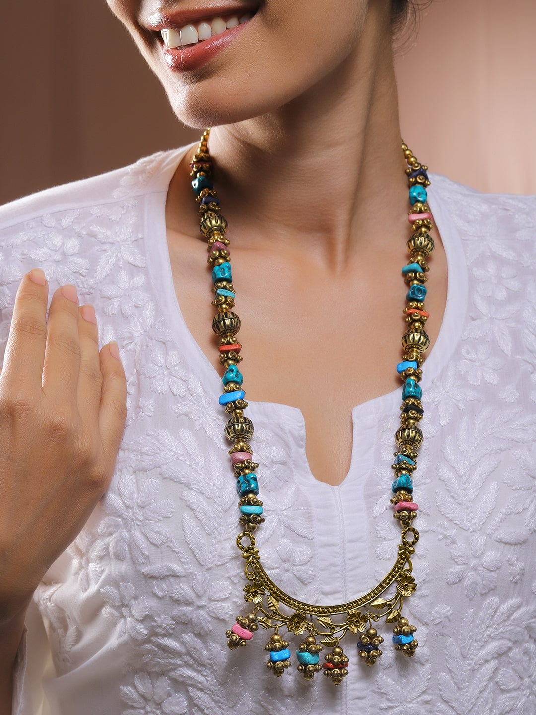 Charmingly Beaded Multicolour Bohemian Necklace