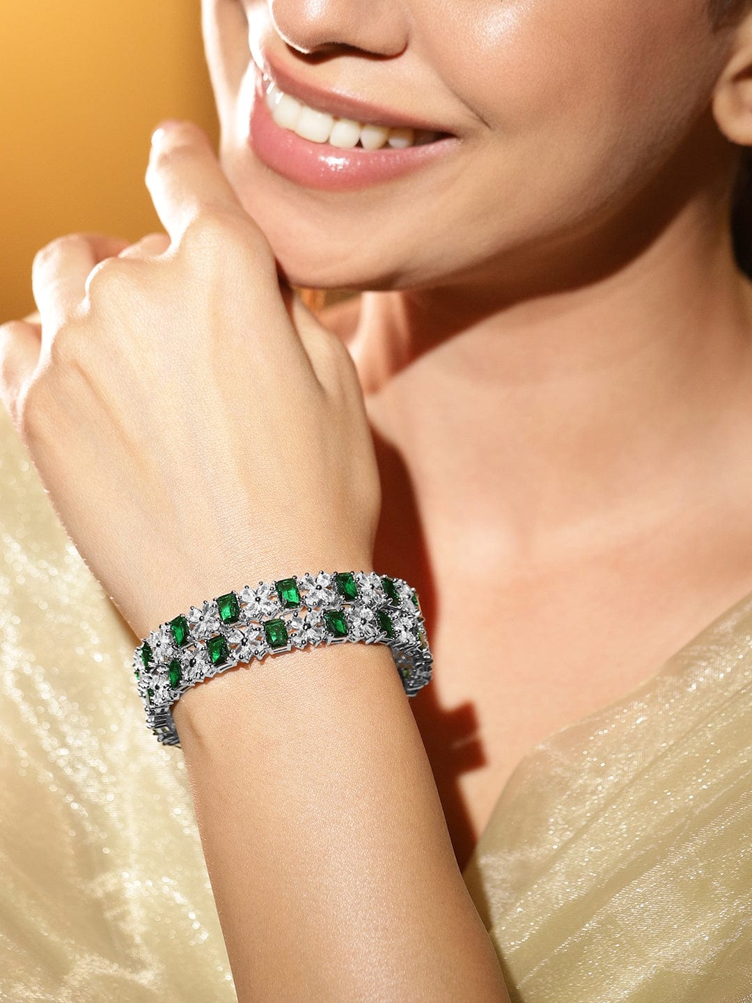 Royal Greens American Diamond Zirconia Bangles