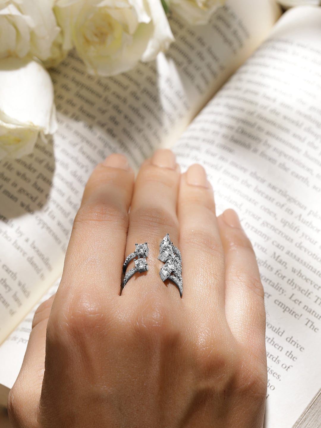 Adjustable American Diamond Zirconia Ring