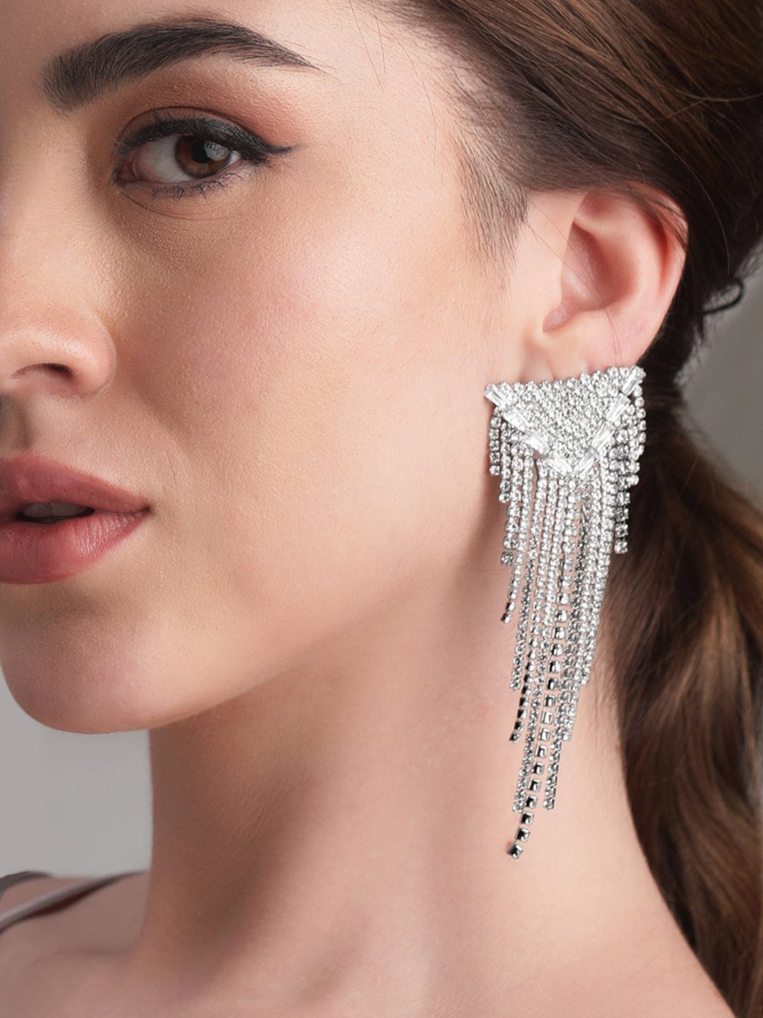 Designer Edge Multistrand American Diamond Zirconia Danglers
