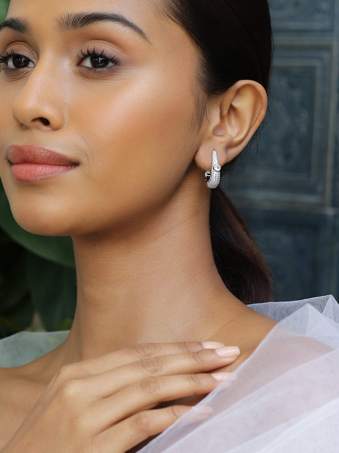 Sophisticated American Diamond Zirconia Hoops