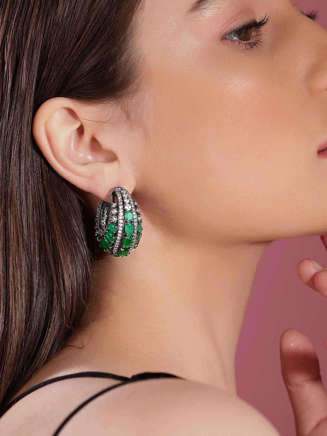 Statement Green Zirconia Hoops
