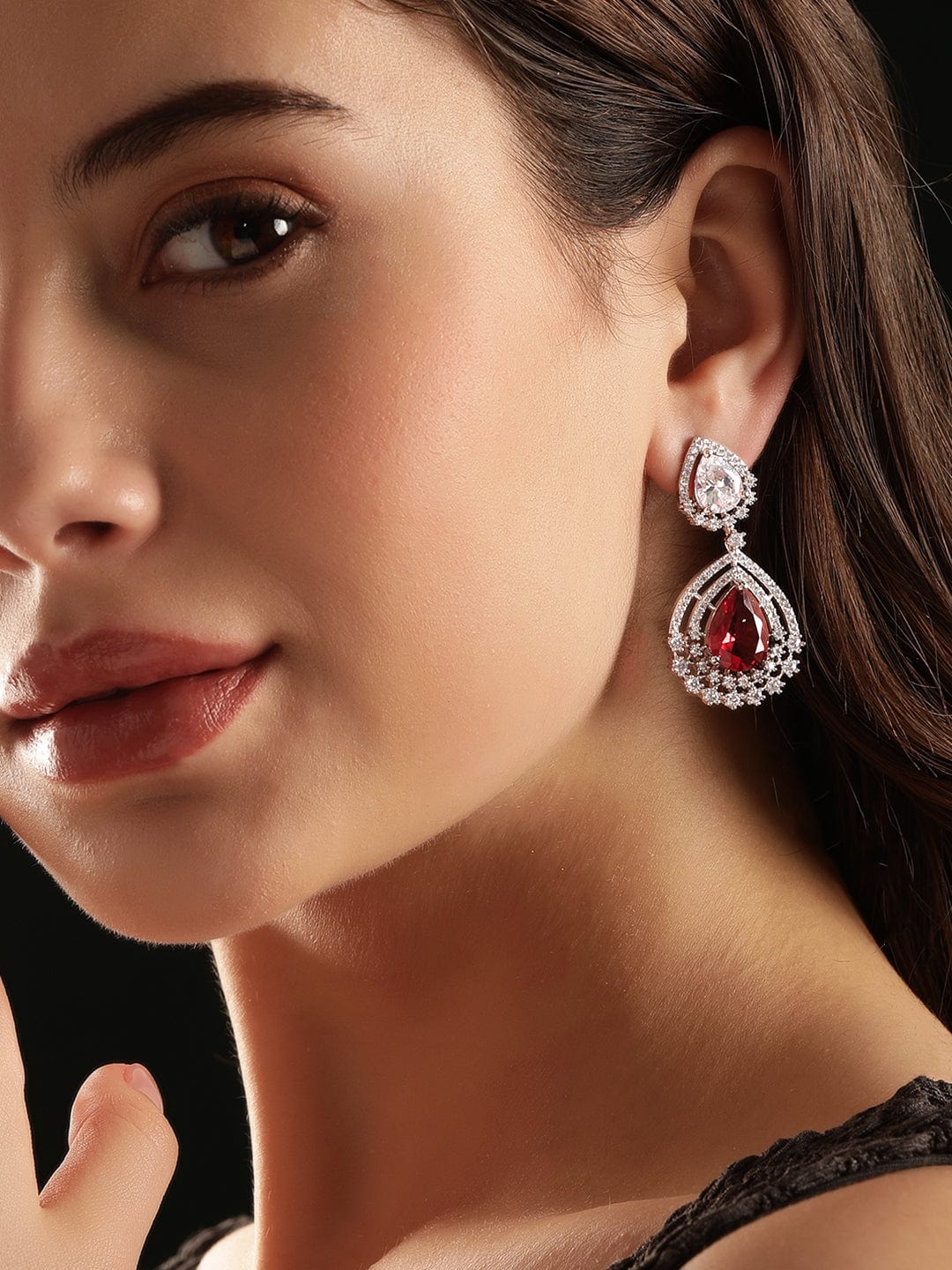 Drops of Love and Light American Diamond Zirconia Earrings