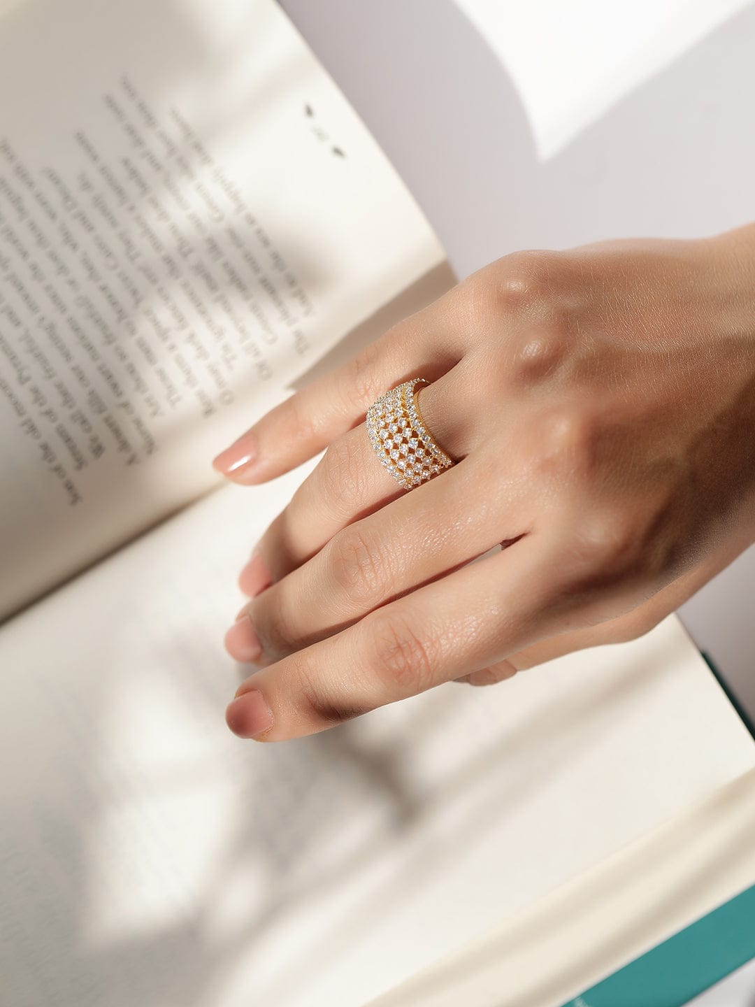 American Diamond Zirconia Gold Ring