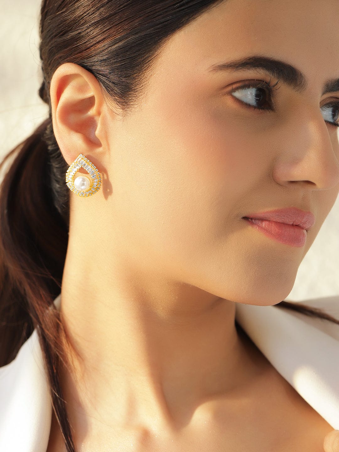 Pearl & Crystal Studded Earrings
