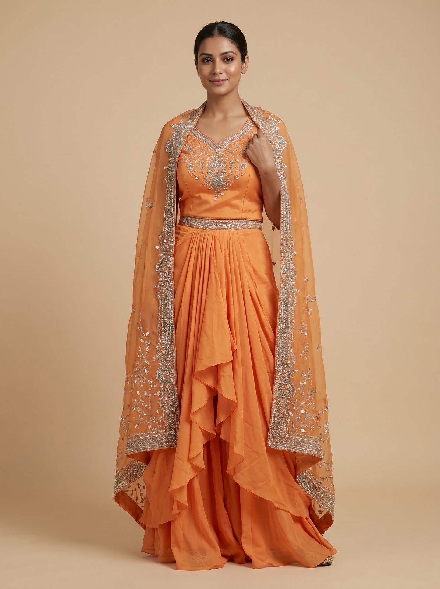 Rust Ember Dhoti Set