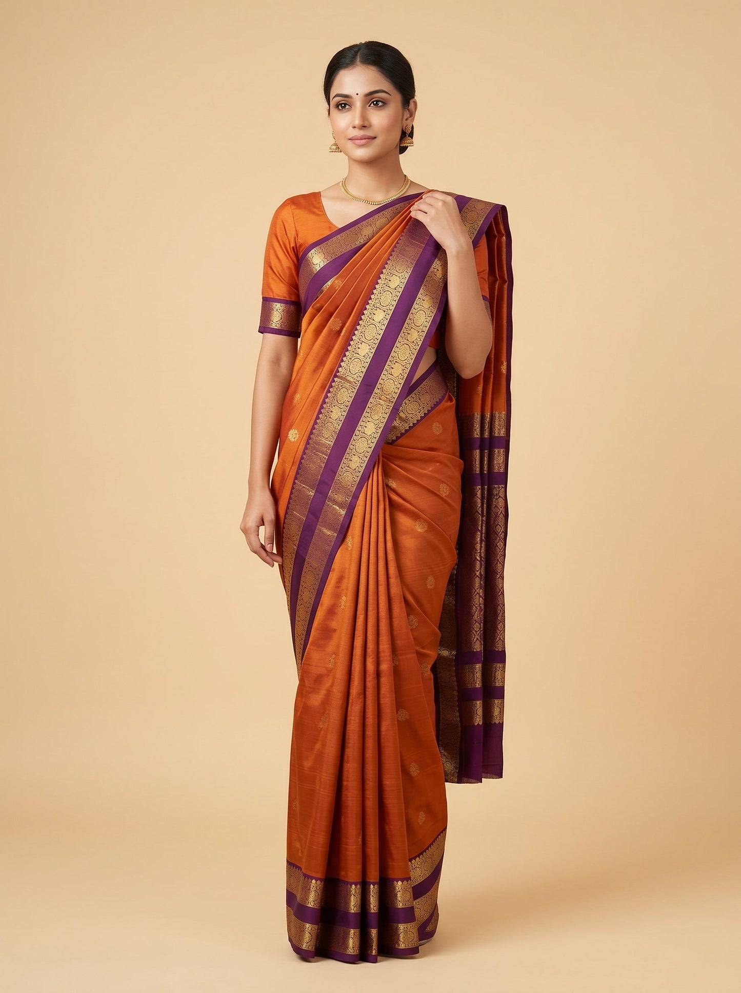 Rust Glow Handloom Saree