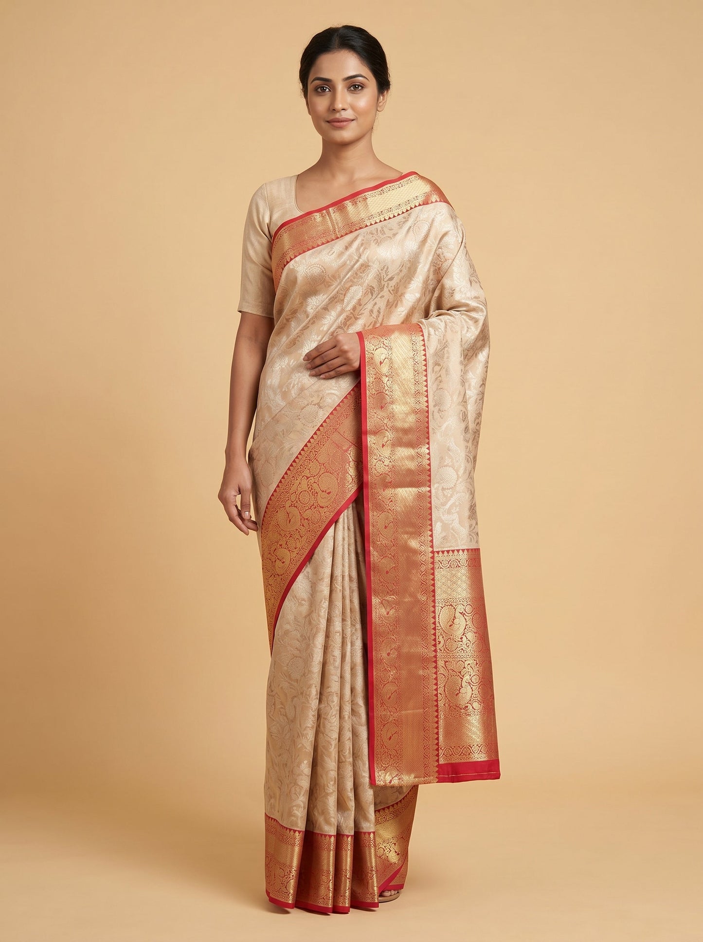 Rust Grounded Motif Saree