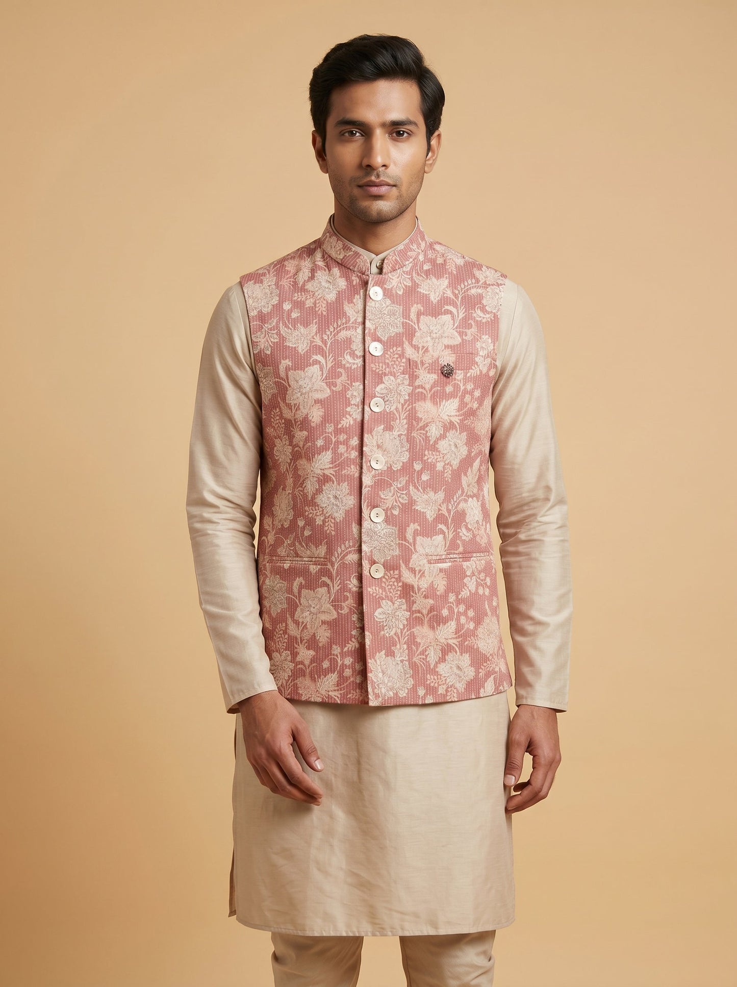 Rust Jacket Kurta for Festive Wear