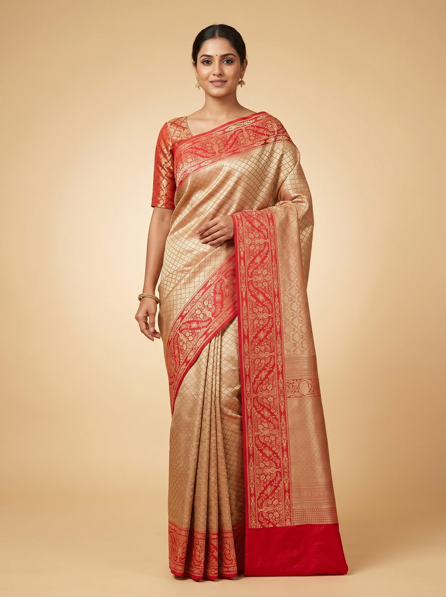 Rust Terracotta Handloom Saree