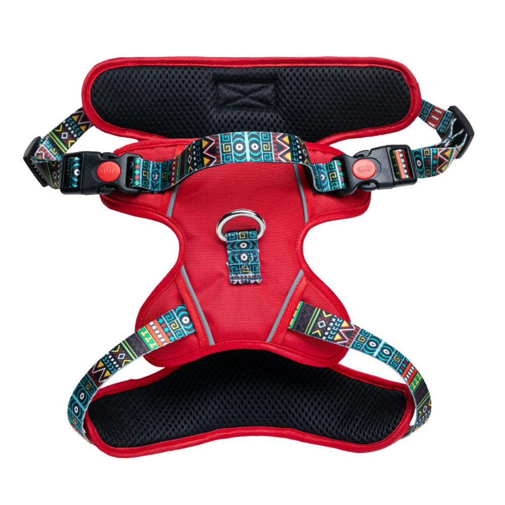 Waggety Adjustable Full Body Dog Harness - Comfortable Fit, Durable Polyester, Red