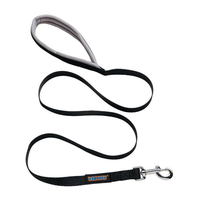 Waggety Dog Leash - Durable Black Polyester, Length - 5Ft, Comfortable Grip, Stylish Pet Leash for Dogs