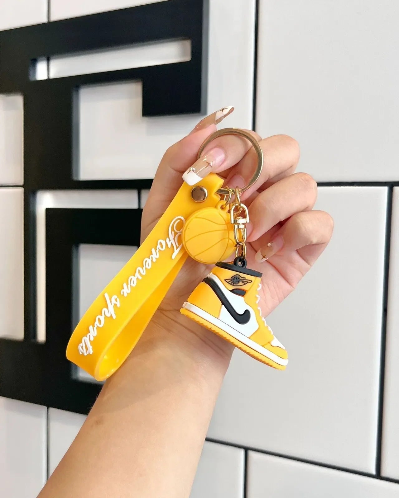 Nike Sneaker Yellow Silicone Lanyard Keychains | Stylish Keychain |