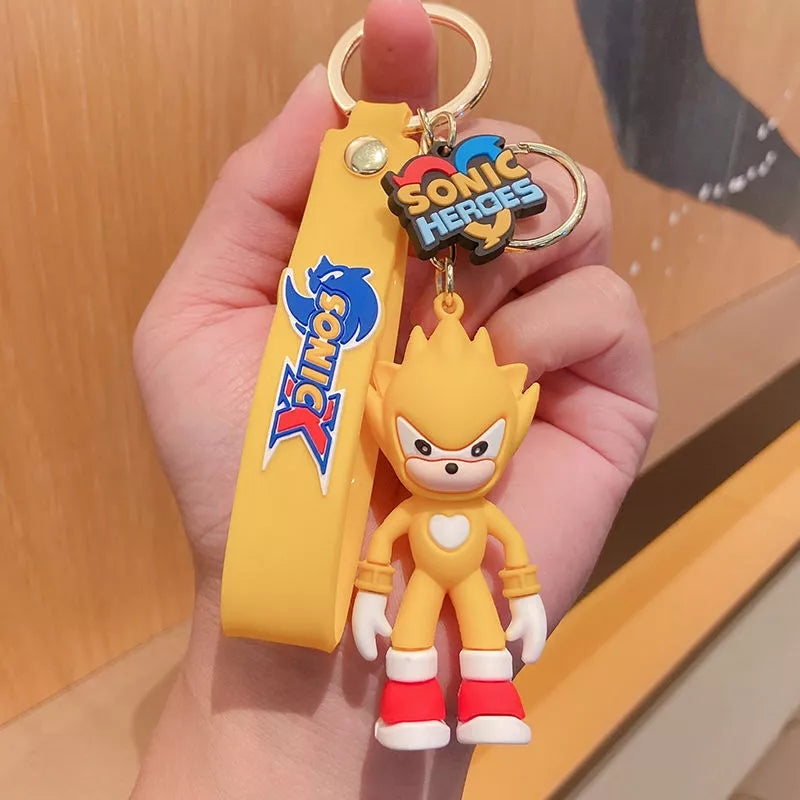 Sonic Silver Hedgehog Lanyard Keychain | Yellow | Silicone Keychain | High Quality |