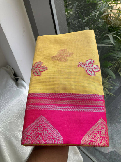 Teeya Creation New Trendy Wedding Wear Banarasi Silk Saree-Yellow