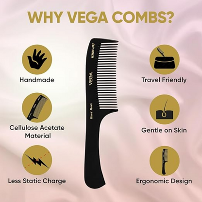 Vega Handcrafted General Grooming Hair Comb
