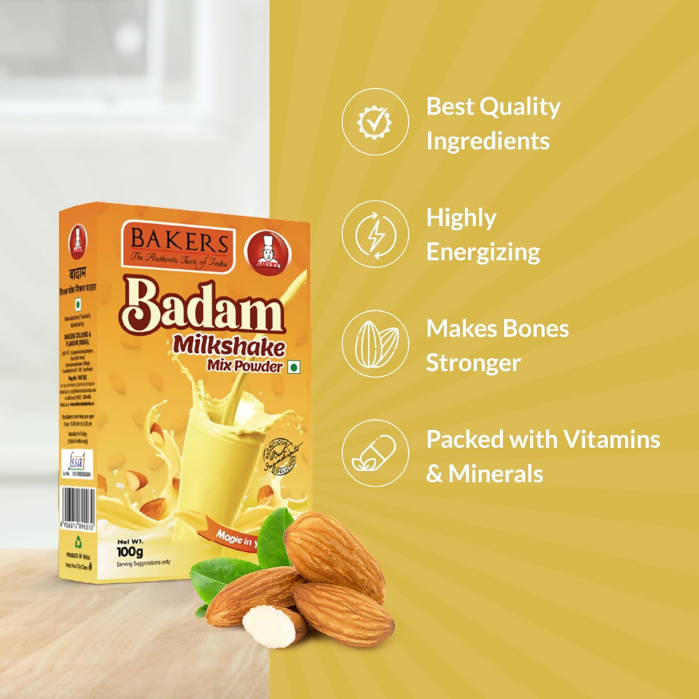 BAKERS Milk Shake Mix Powder - Badam Flavor