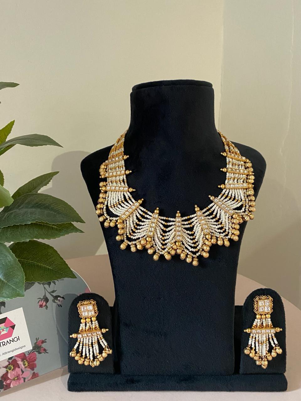 Saanvi Necklace Set With Gold Beads | Sone Pe Suhaga